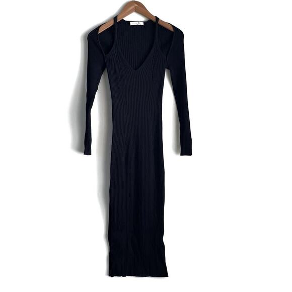 Jonathan Simkhai Esperanza compact cutout shawl dress ribbed stretch fit size XS - Picture 2 of 13